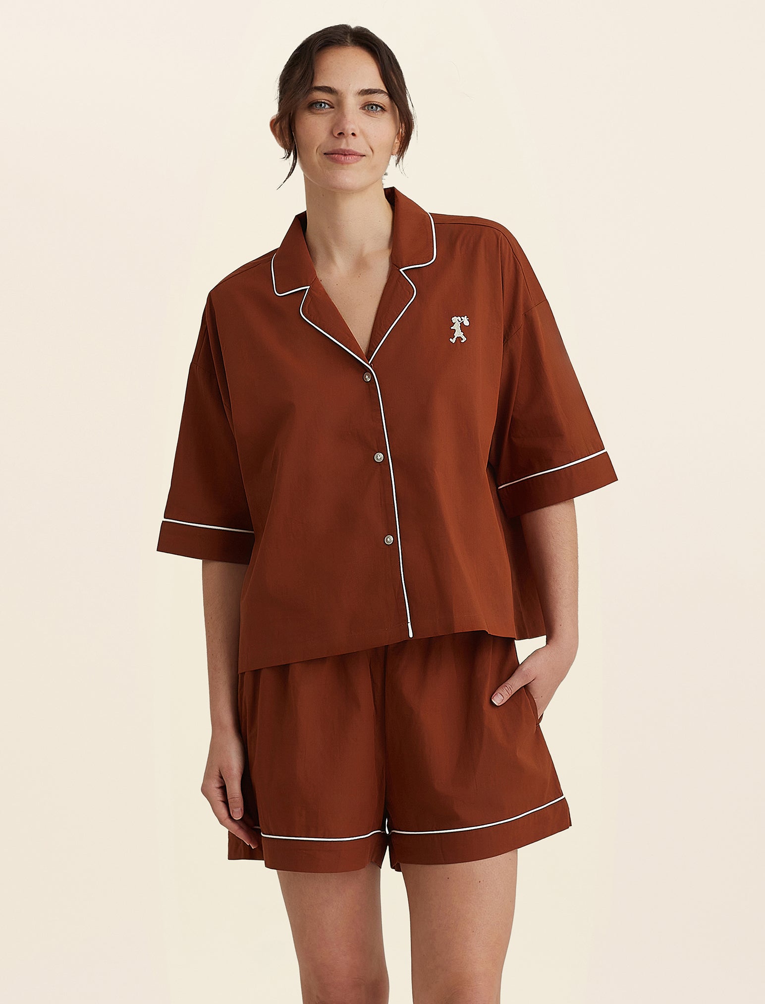 Karen Walker Runaway Girl Crop Boxer PJ Set