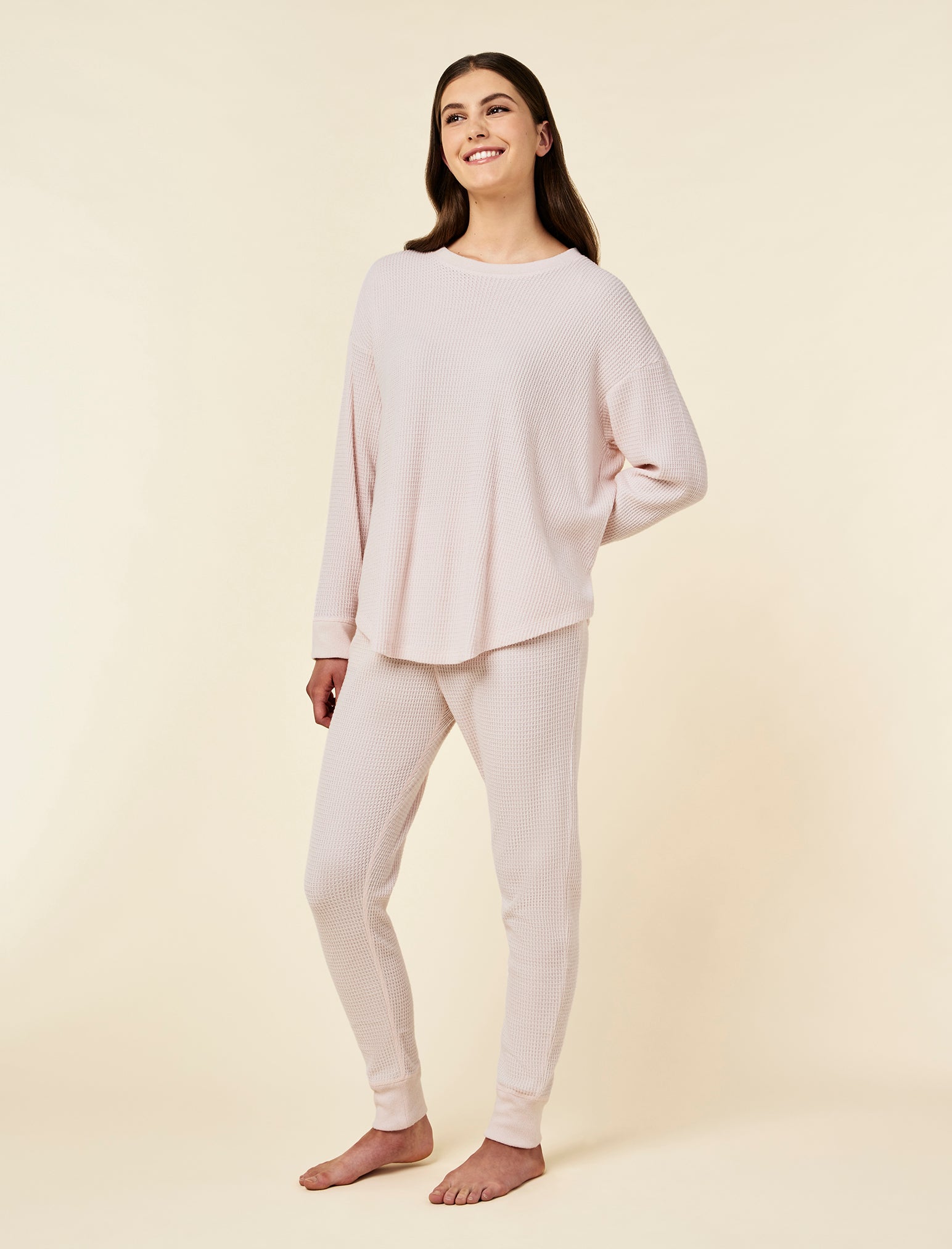 Super Soft Waffle Relaxed Top and Jogger Set