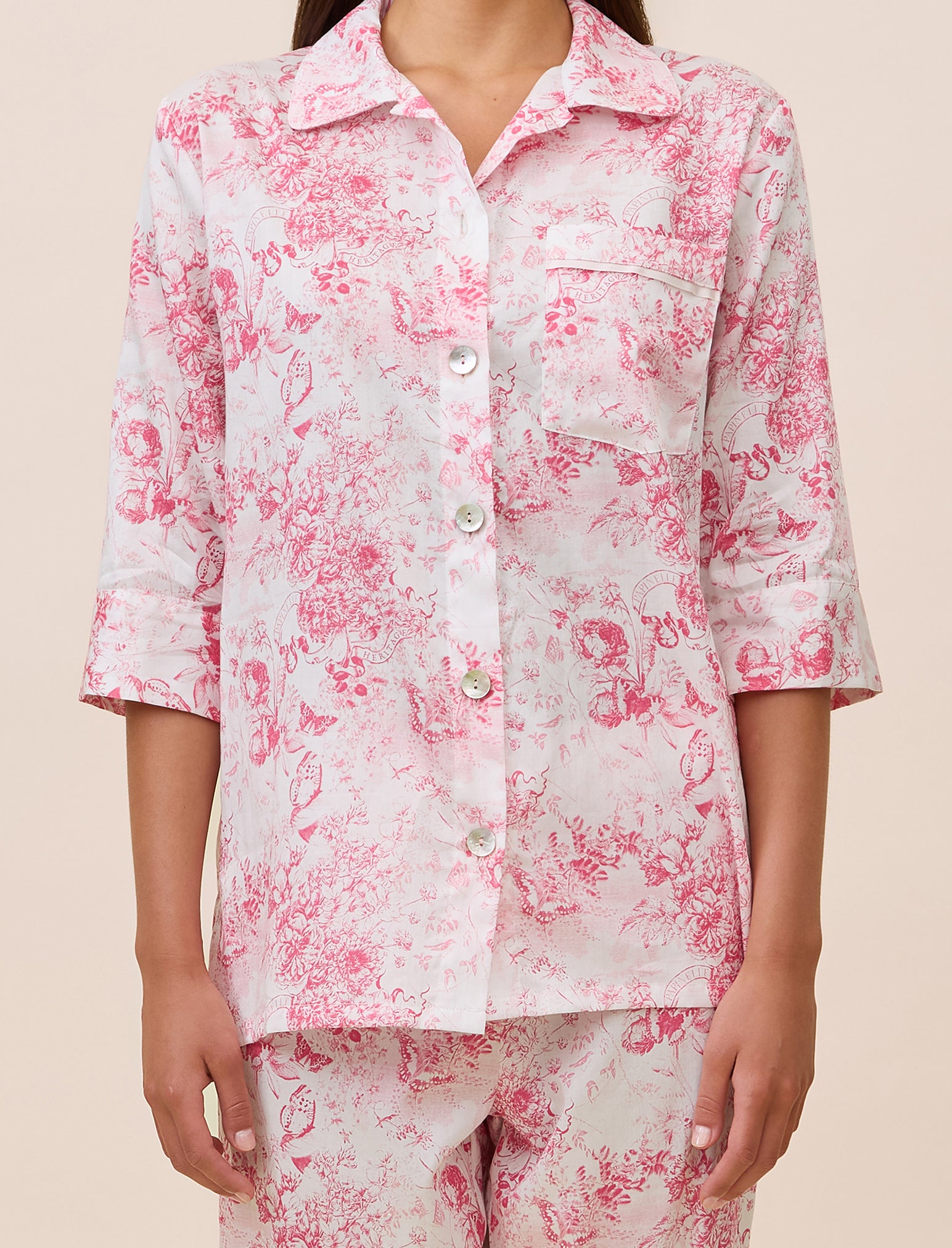 Toile De Jouy Crop PJ Set