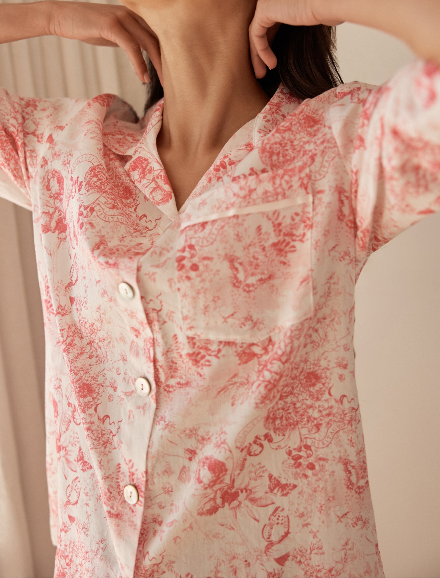 Toile De Jouy Crop PJ Set