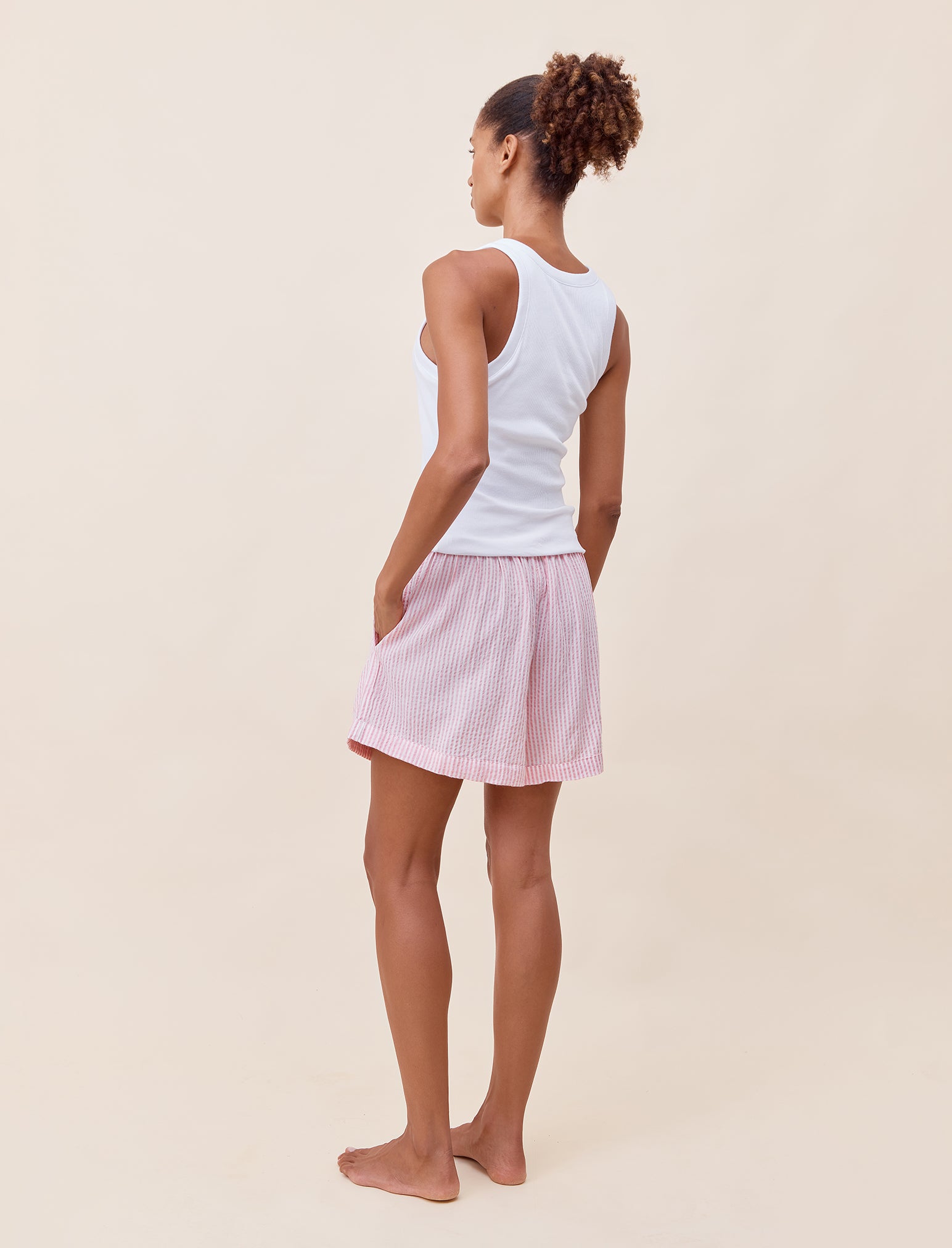 Sabine Seersucker Stripe Boyfriend Short