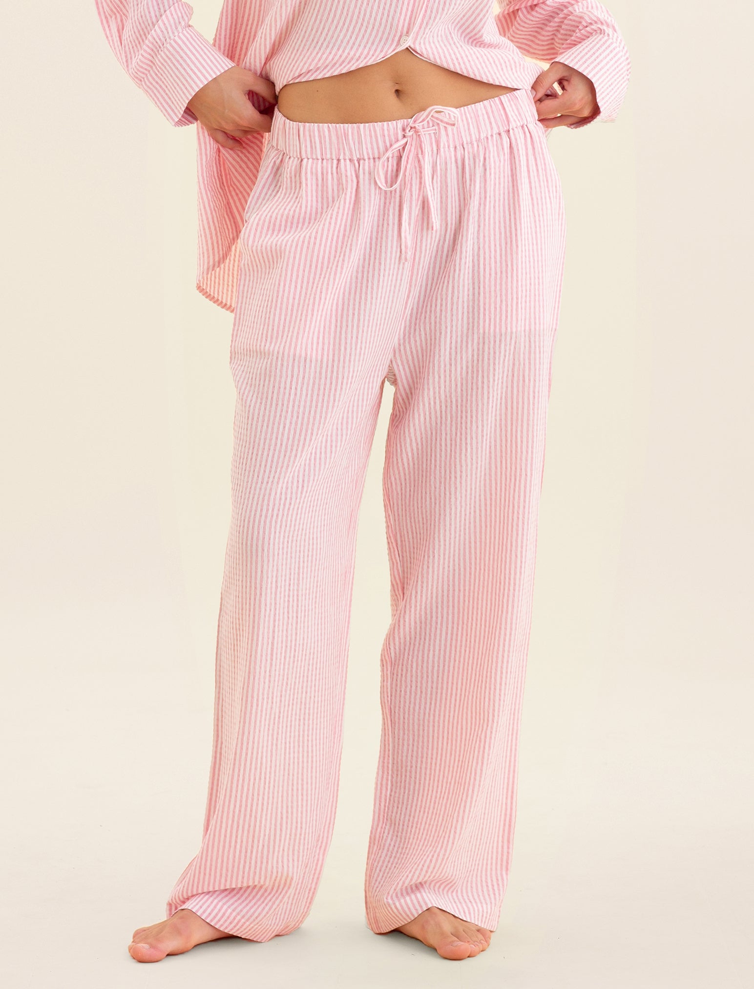 Sabine Seersucker Stripe Full Length Pant