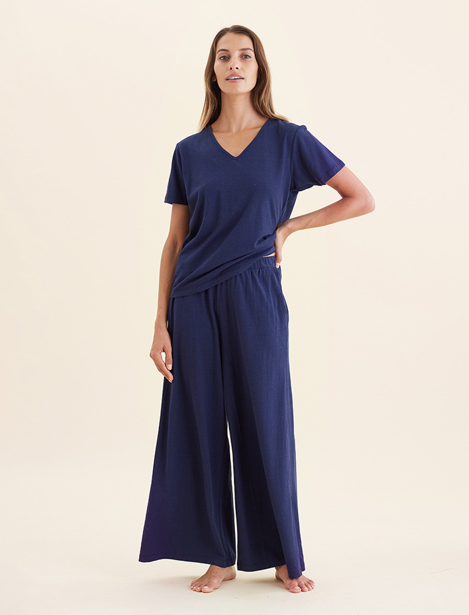 Maya Linen Cotton Full Length Pant