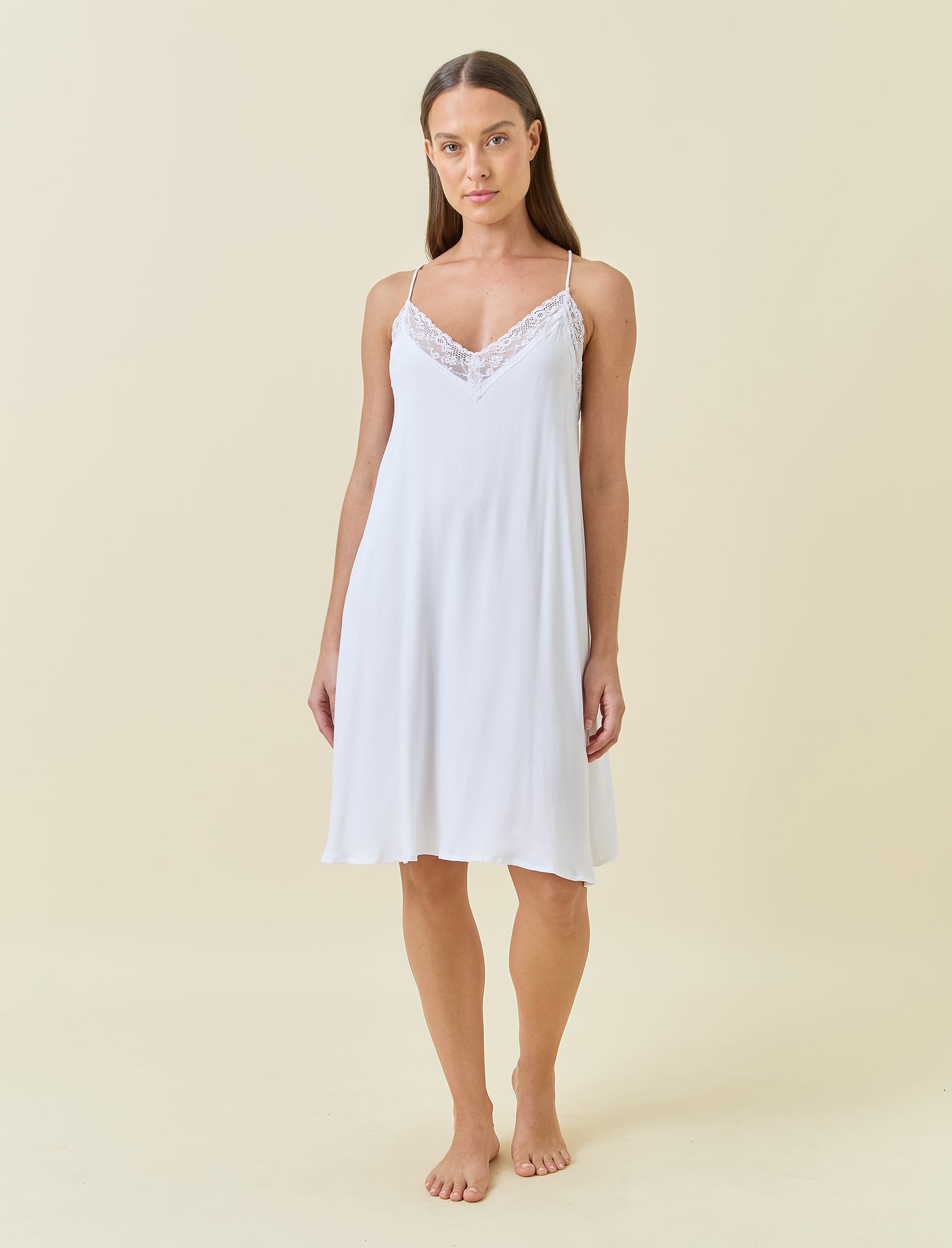 Talia Lace Front Midi Nightgown