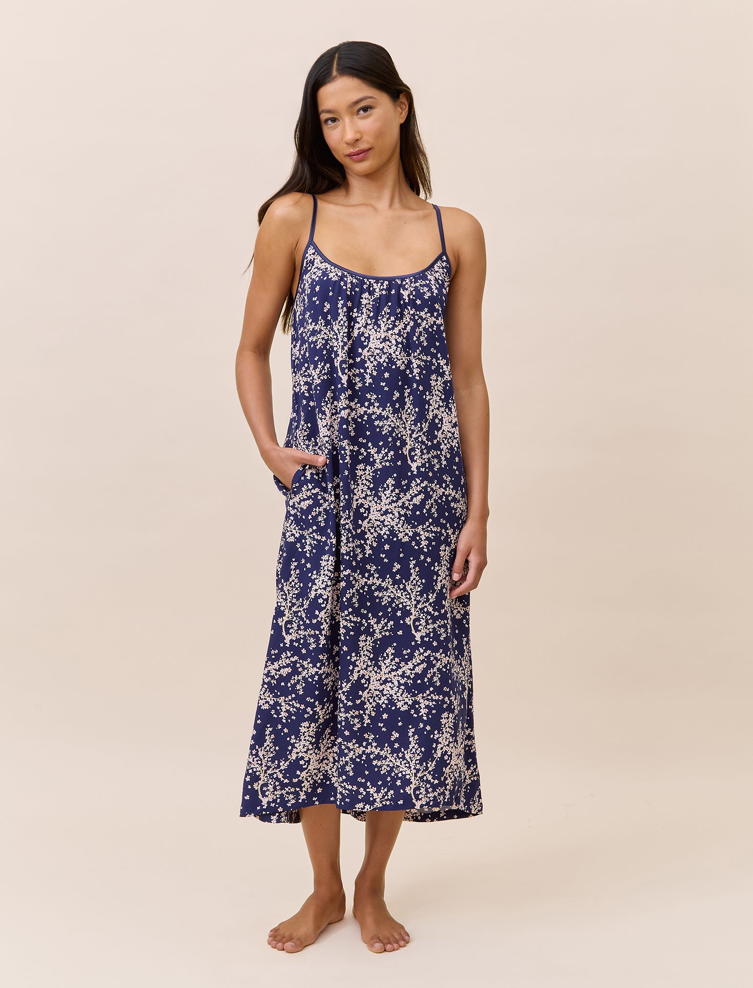 Cheri Blossom Strappy Maxi Nightgown