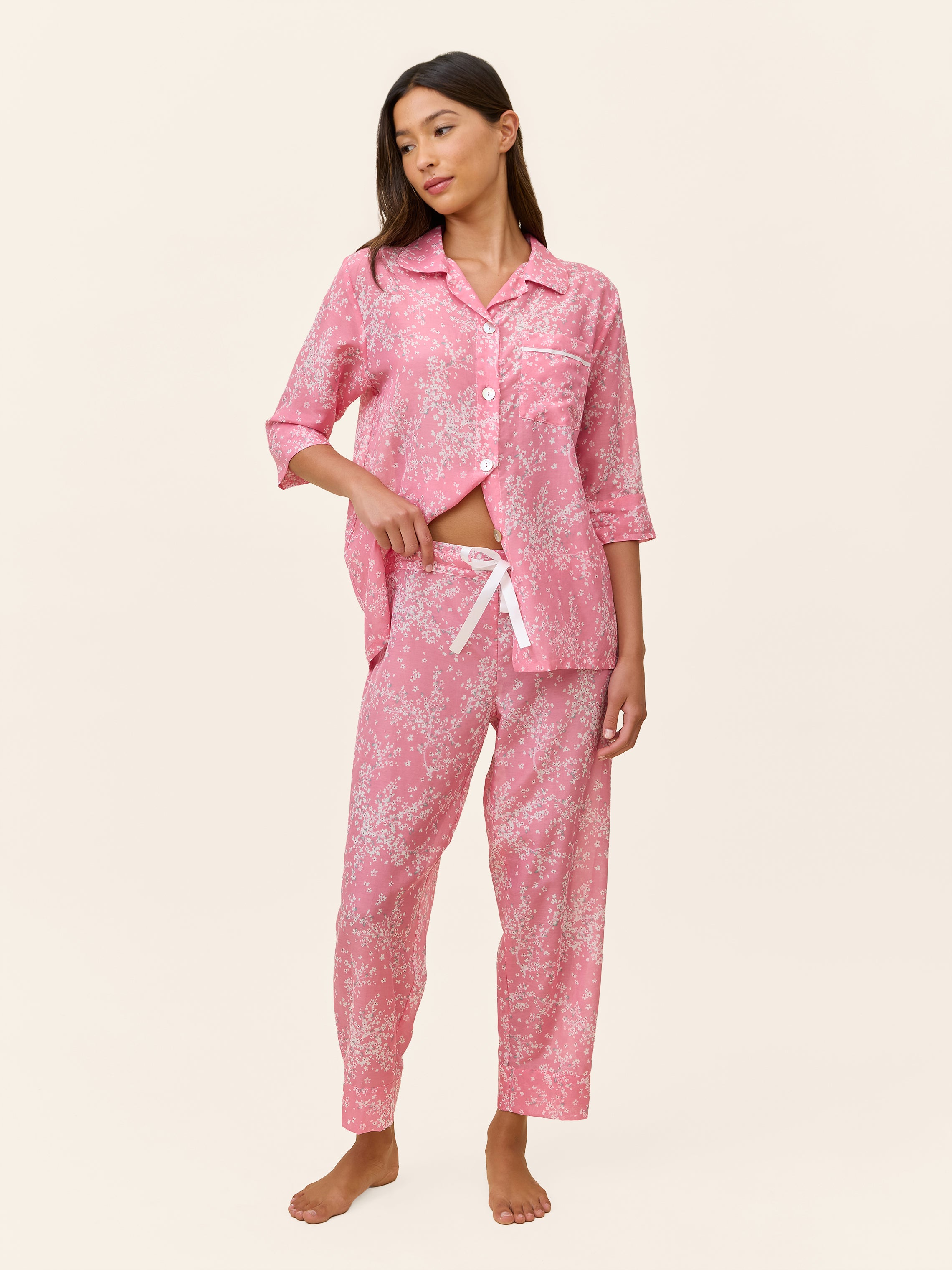 Cheri Blossom Crop PJ Set