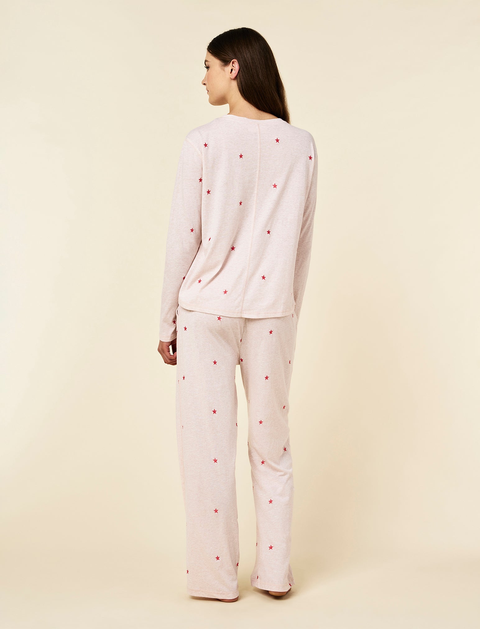 Jada Stars Cotton Long Sleeve Tee and Straight Leg Pant Set