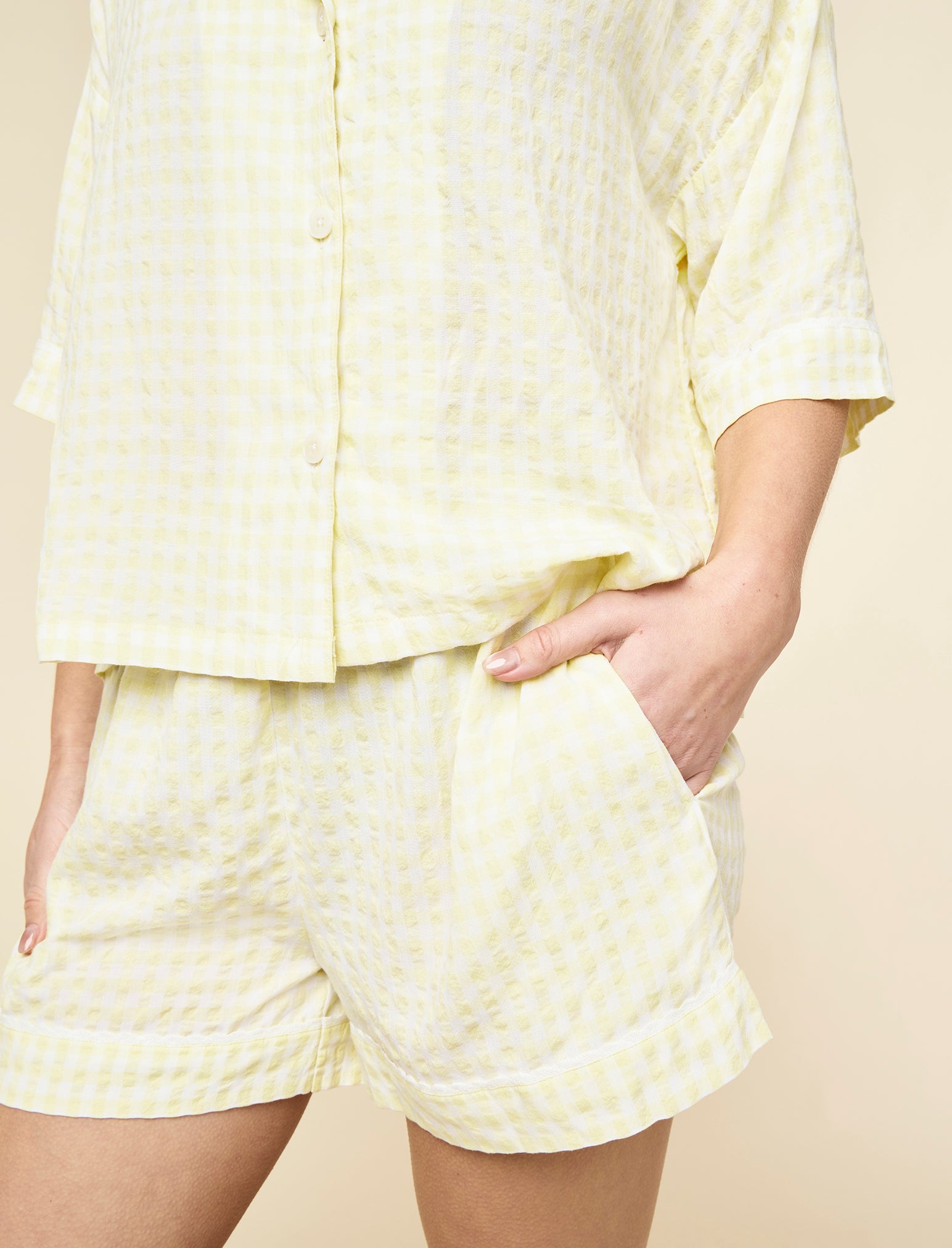 Seersucker Gingham Boxer PJ Set