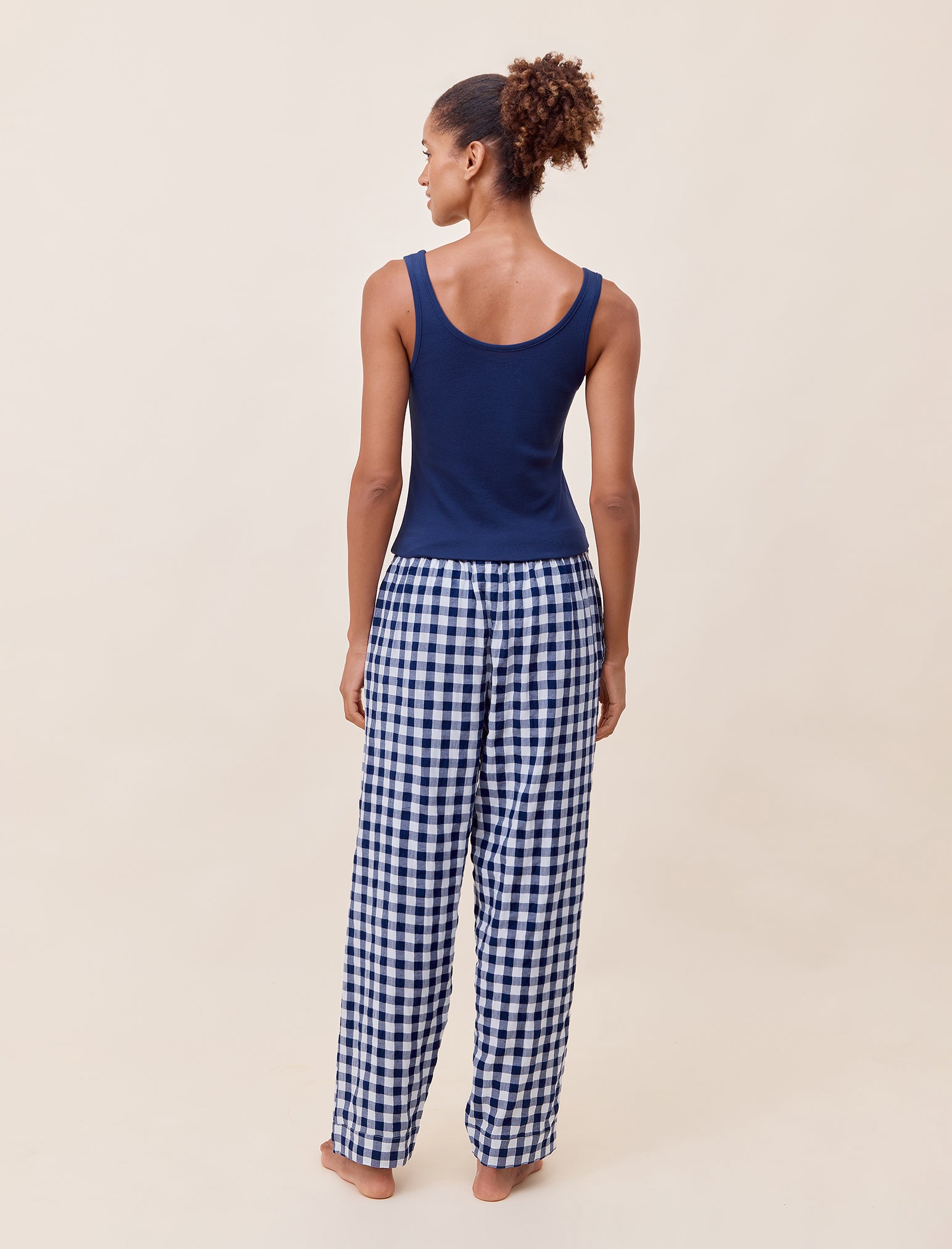 Seersucker Gingham Full Length Pant