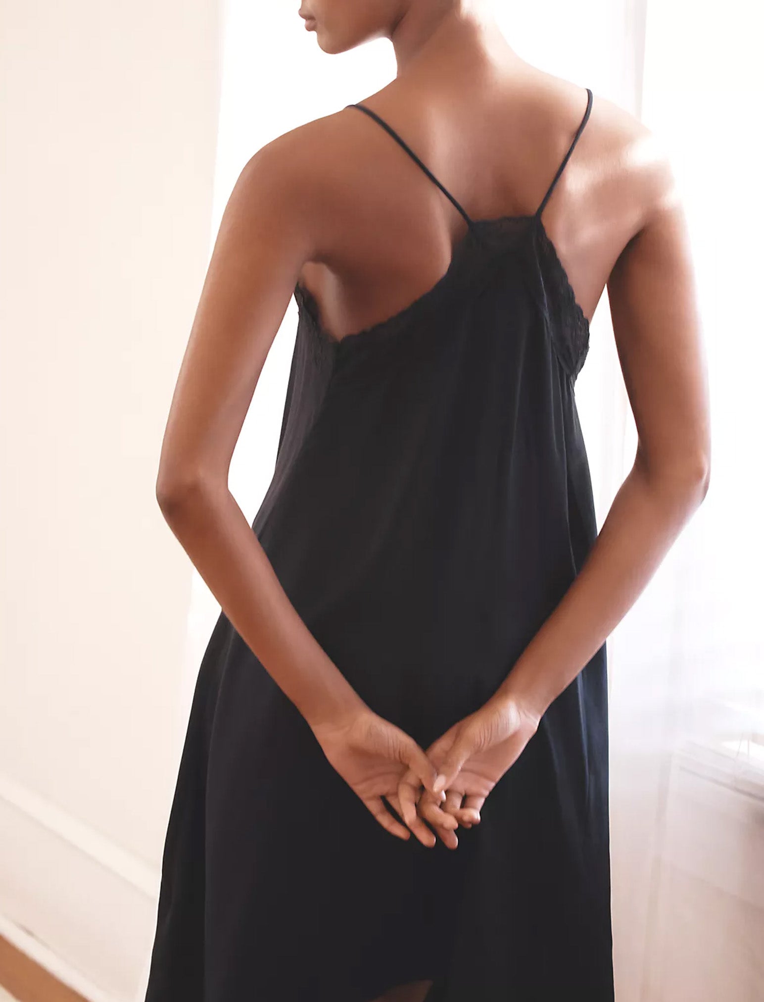 Talia Lace Front Midi Nightgown