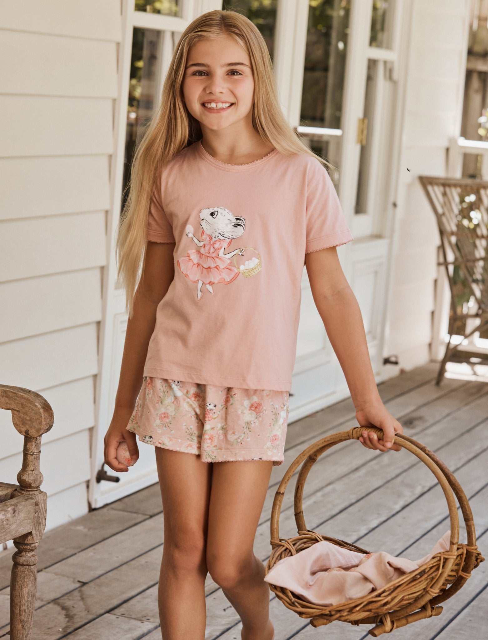 Claris The Mouse Kids Knit Placement PJ Set