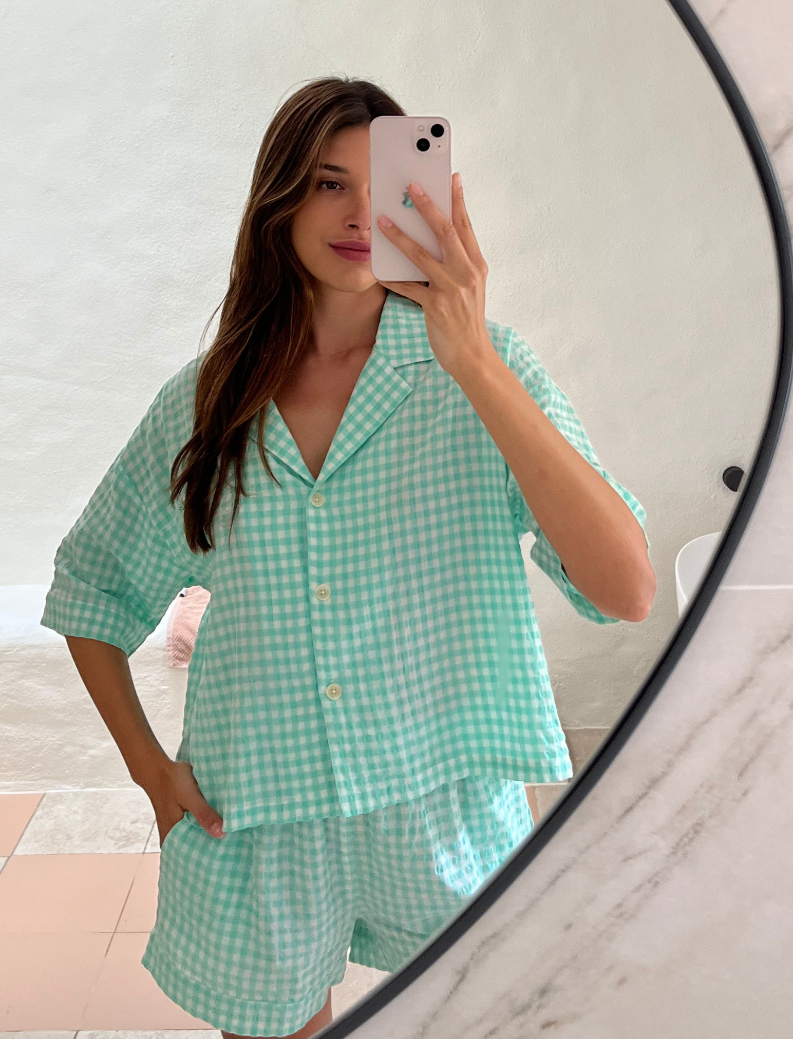 Seersucker Gingham Boxer PJ Set