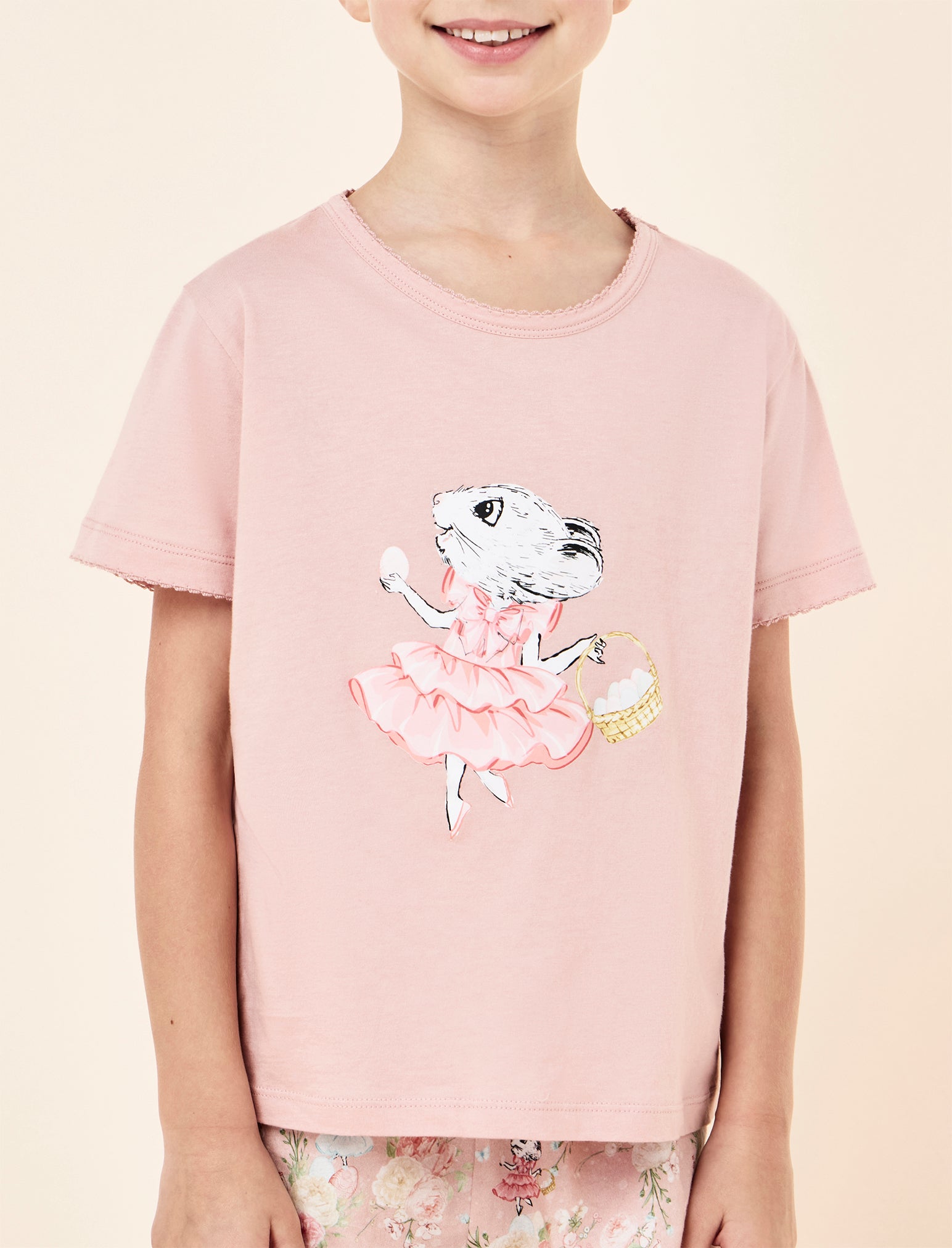 Claris The Mouse Kids Knit Placement PJ Set