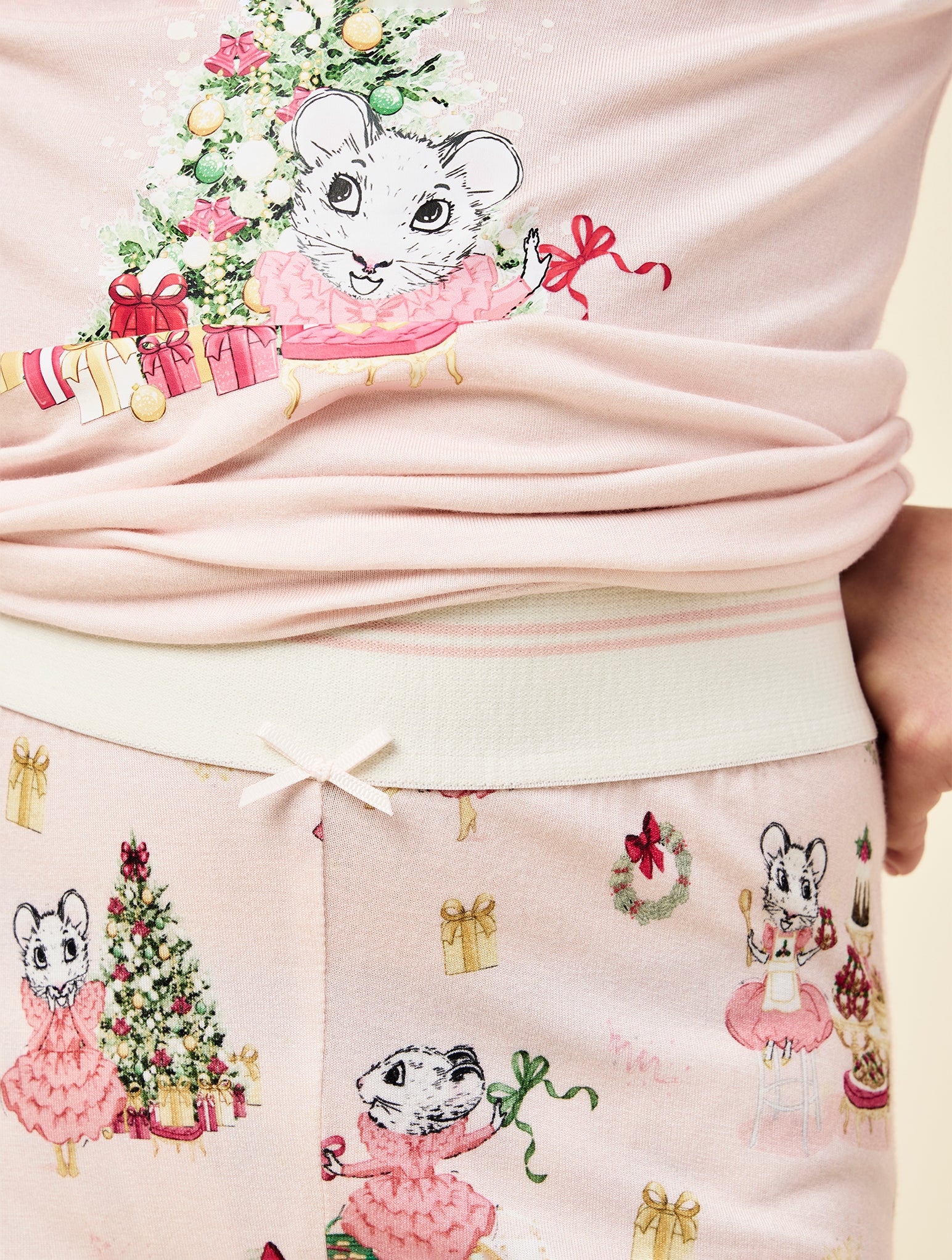 Claris The Mouse Kids Knit Full Length Placement PJ Set