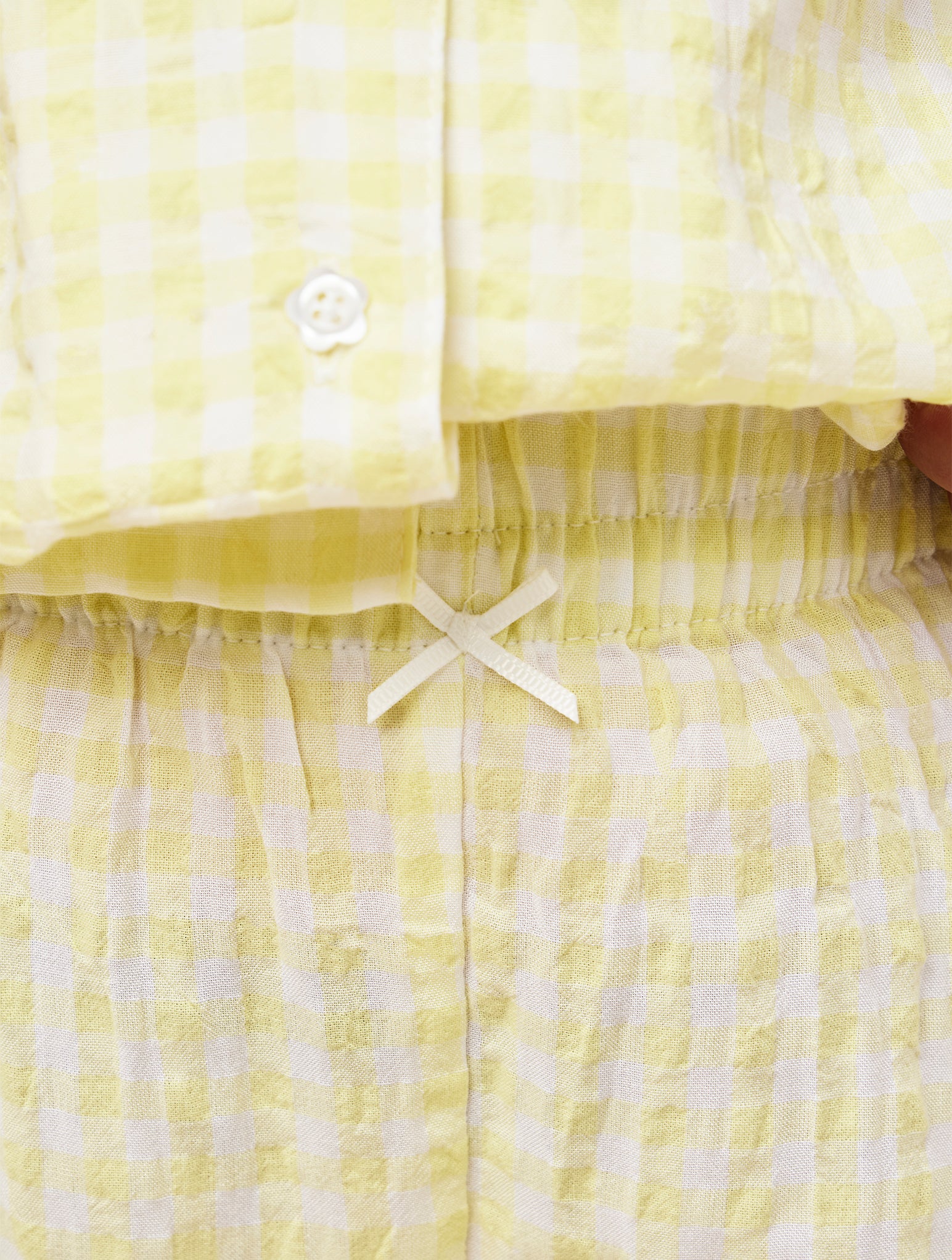 Kids Seersucker Gingham Boxer PJ Set