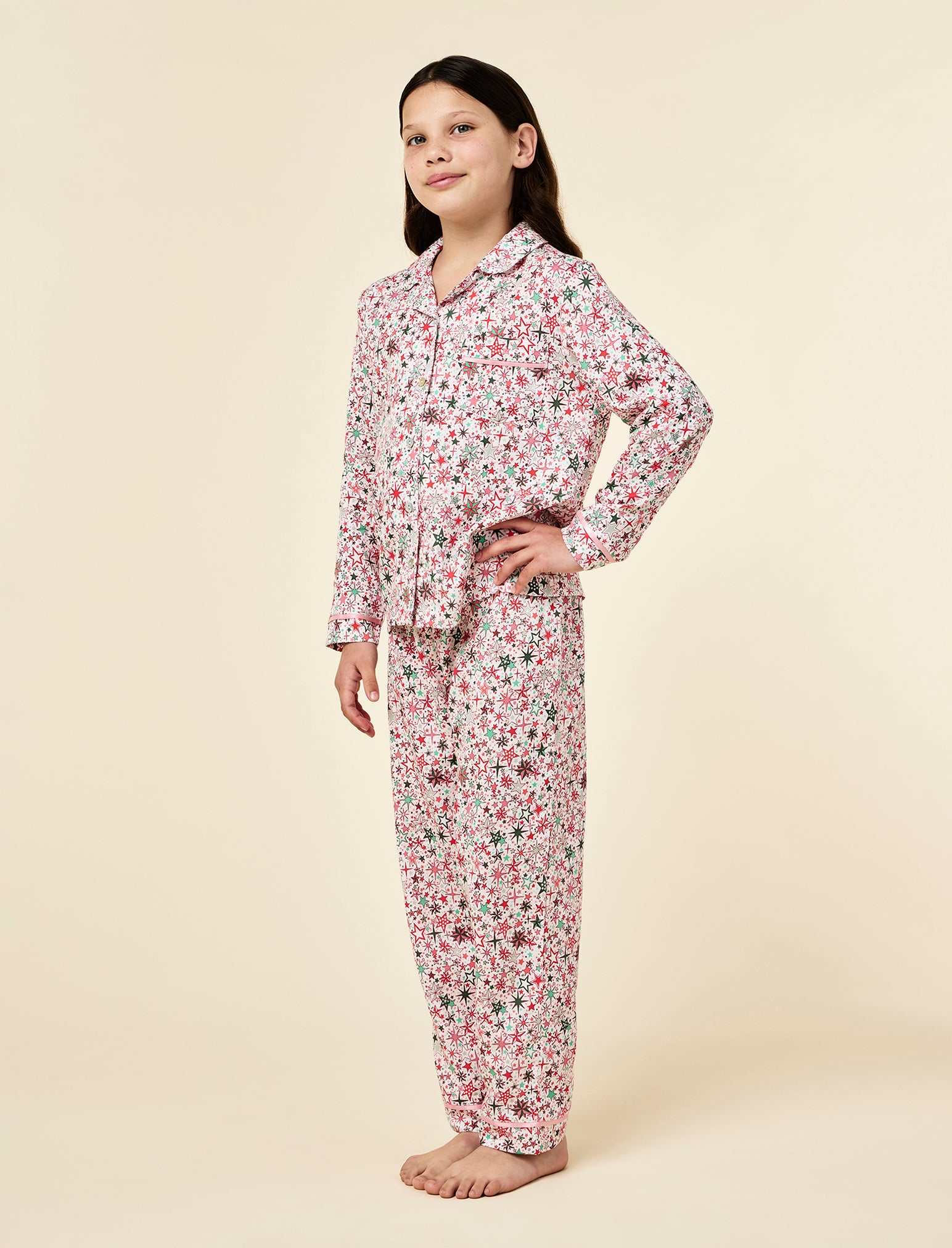 Christmas Stars Kids Full Length PJ Set