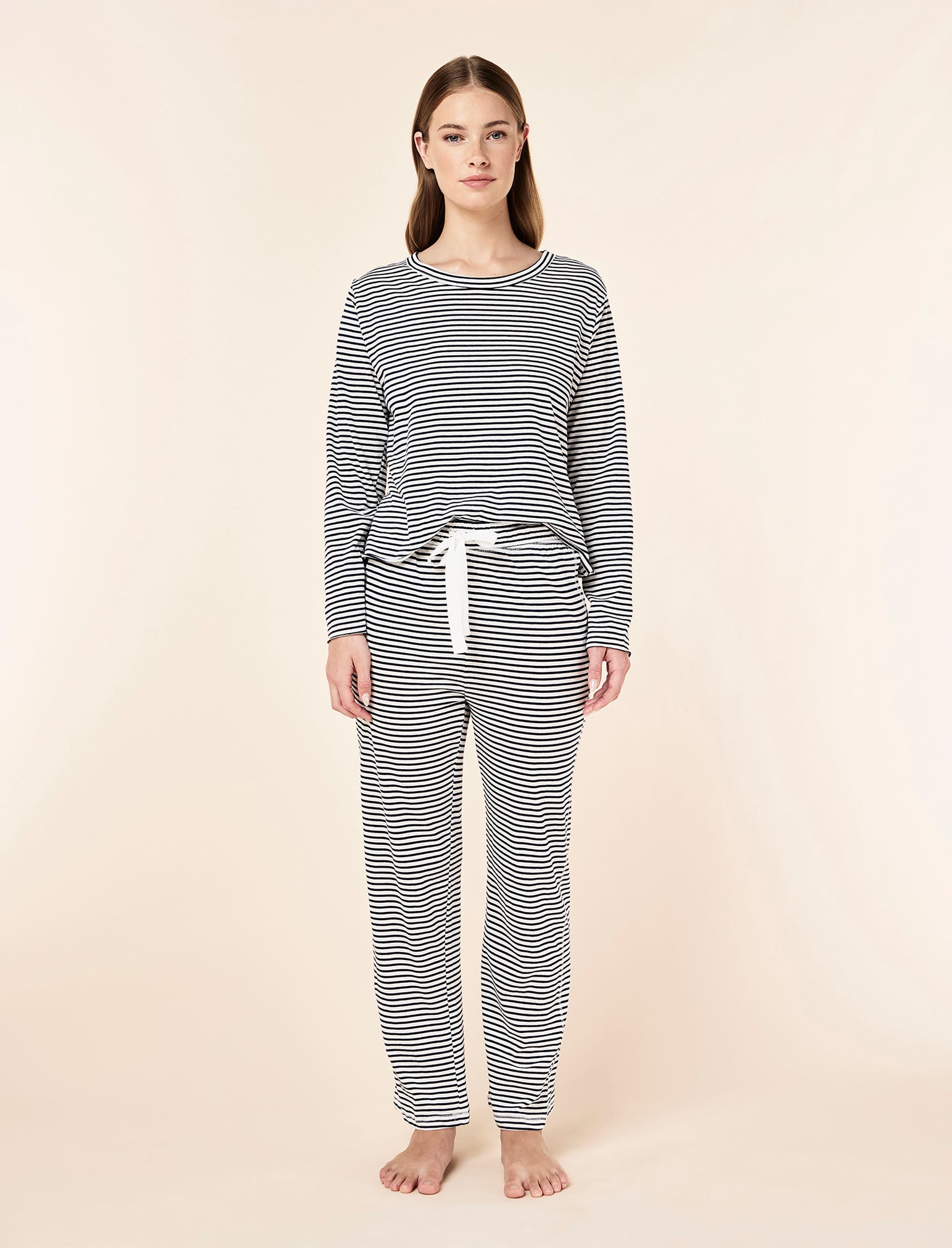 Jada Organic Cotton Boxy Long Sleeve Tee & Straight Leg Pant Set
