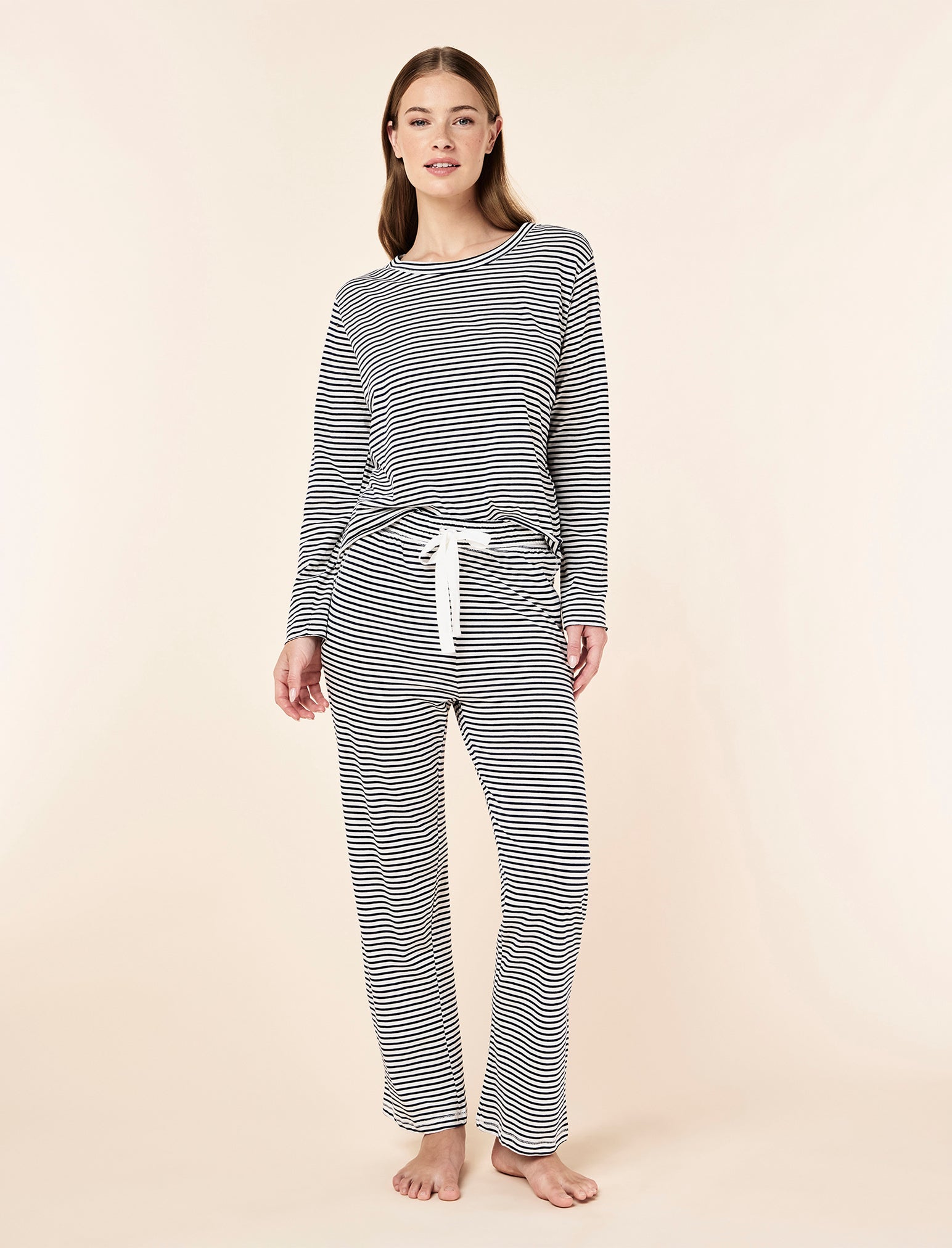 Jada Organic Cotton Boxy Long Sleeve Tee & Straight Leg Pant Set