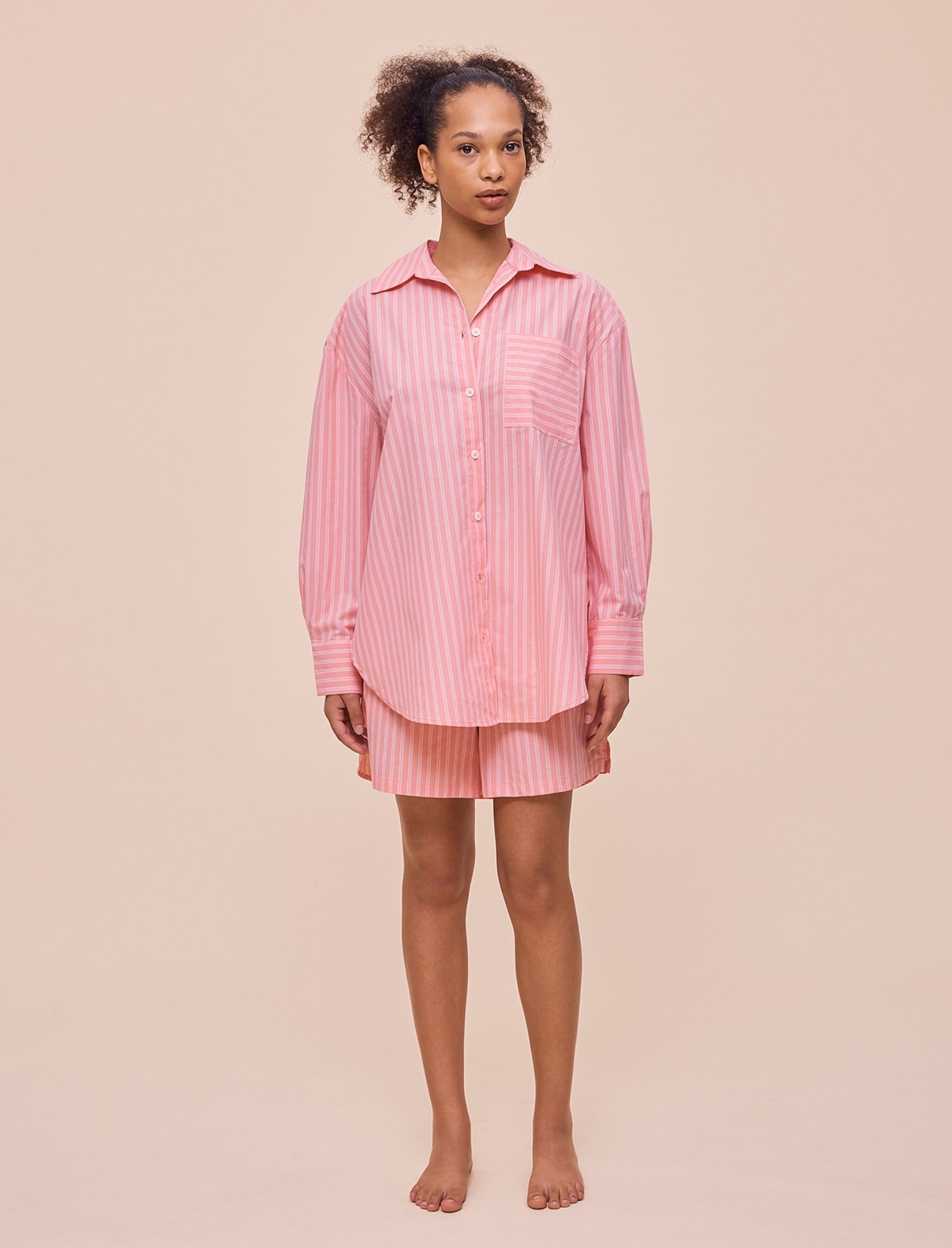 Double Stripe Shirting Boxer PJ Set