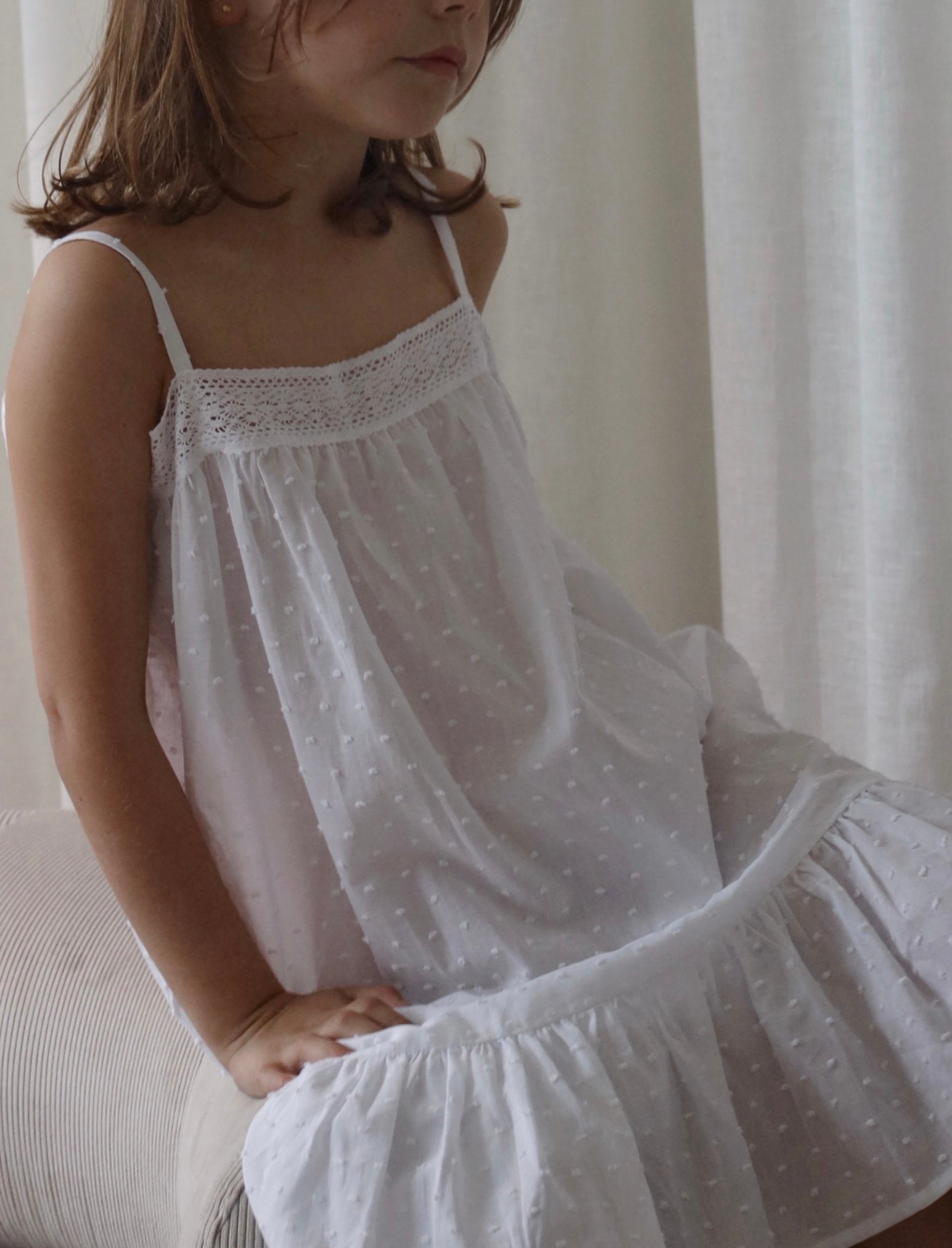 Swiss Dot Girls Strappy Nightie